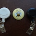 Fabric Covered Button for Clip on Retractable Badge Reel - Bumble Bee