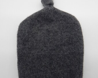 Recycled Grey Cashmere Baby Hat - 3-6 months