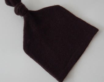 Recycled Brown Cashmere Baby Hat - 6-12 months