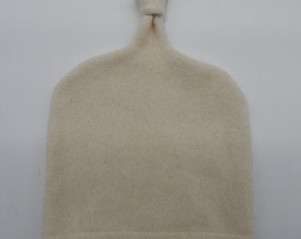 Recycled Cream Cashmere Baby Hat - 6-12 months