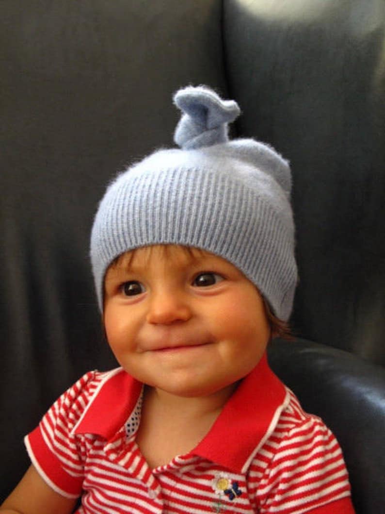 Lightweight Recycled Turquoise Cashmere Baby Hat 1224 Months Etsy