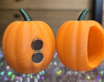 Magnetic Pumpkin Jumping Spider Hide | Halloween Enclosure Decor, Arboreal Species Safe