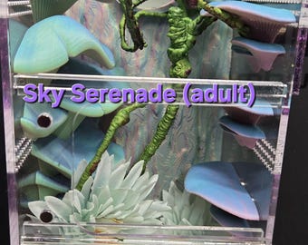 Jumping Spider Enclosure | Decorated Acrylic Terrarium | Magnetic Front Opening Arboreal Spider Habitat