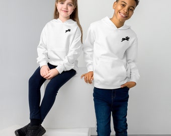 Volo senza ali, Felpa con cappuccio da equitazione per appassionati di salto ostacoli, Felpa per amanti dei cavalli, Regalo per saltatori, Felpa in pile per bambini Hunter Jumper con cavallo