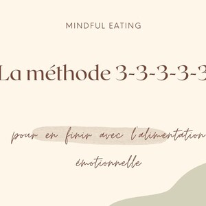 3-3-3-3-3 Method to End Emotional Eating, Mindfulness Guide, Emotion Management Guide