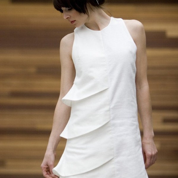 Reserved listing - Asymmetrical Tiered Dress and Cloche