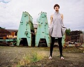 half circle tunic with stand up collar - on sale - made to order