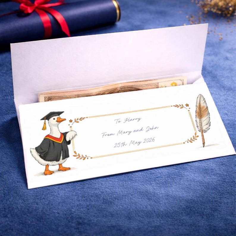 Goose Envelope Graduation Money Gift Envelope Template, Printable Goose Graduation ...