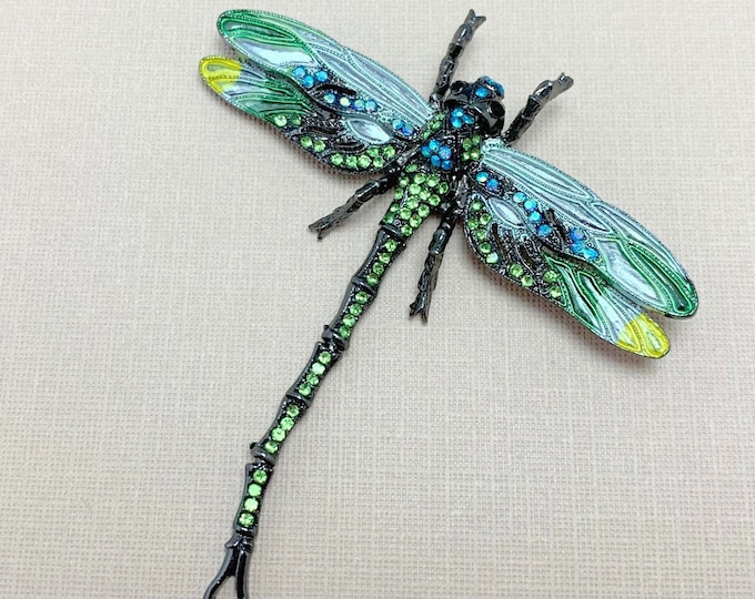 Green Enamel Dragonfly PENDANT