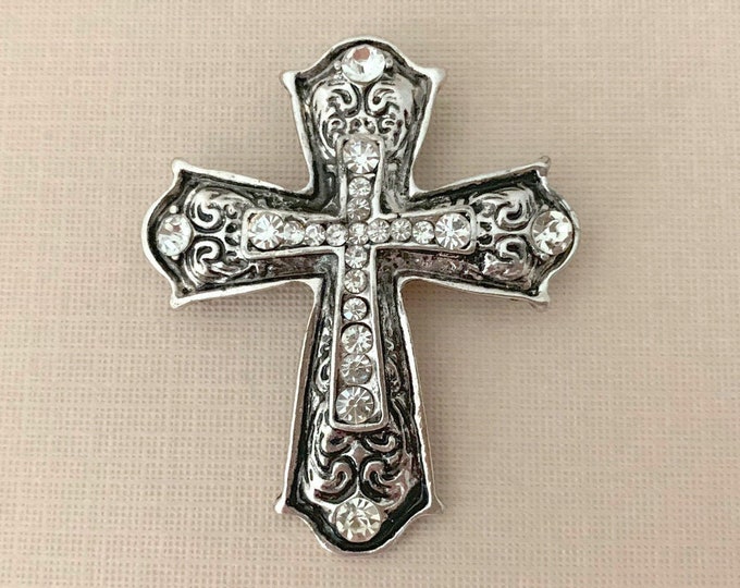 Antique Silver Cross Brooch Pin and Pendant