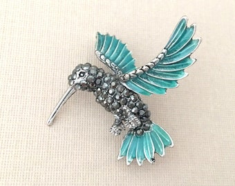Broche Colibri (Hummingbird) Vintage - Occasion - Bijou Ancien