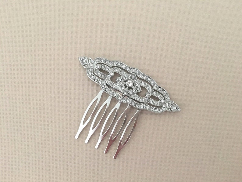 Art Deco Hair Comb.Art Deco Rhinestone Hair Piece.Platinum /& Rhinestone Hair Comb.Art Deco Style Bridal Headpiece.Art Deco Wedding Hair Comb