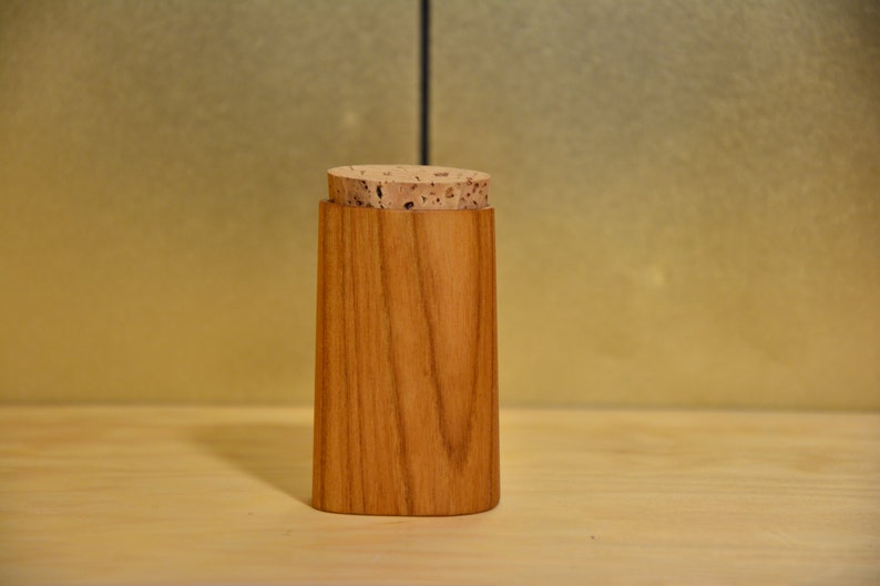 Dose mit Deckel Holz, Gewürzdose, Kirschbaum Bild 2