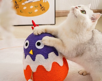 Tumbler Chick Cat scratcher | Sisal toy for Cats | Cute cat tree | Cat Scratching post| Gift for cats | Modern cat furniture