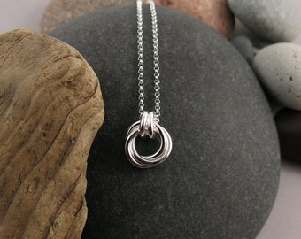 Mini Knot Necklace • Timeless Love Knot in Sterling Silver with Rolo Chain