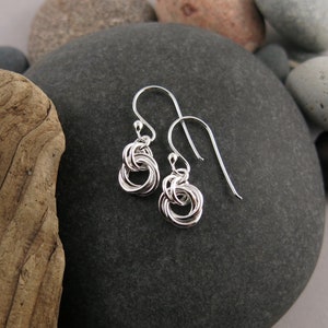 Silver Trinity Knot Earrings • Love Knot Trio Dangle Earrings • Anniversary Gift • 925 Knot Earrings • Dainty Romantic Earrings