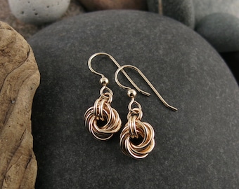 Gold Love Knot Earrings • Endless Knot Earrings • Anniversary