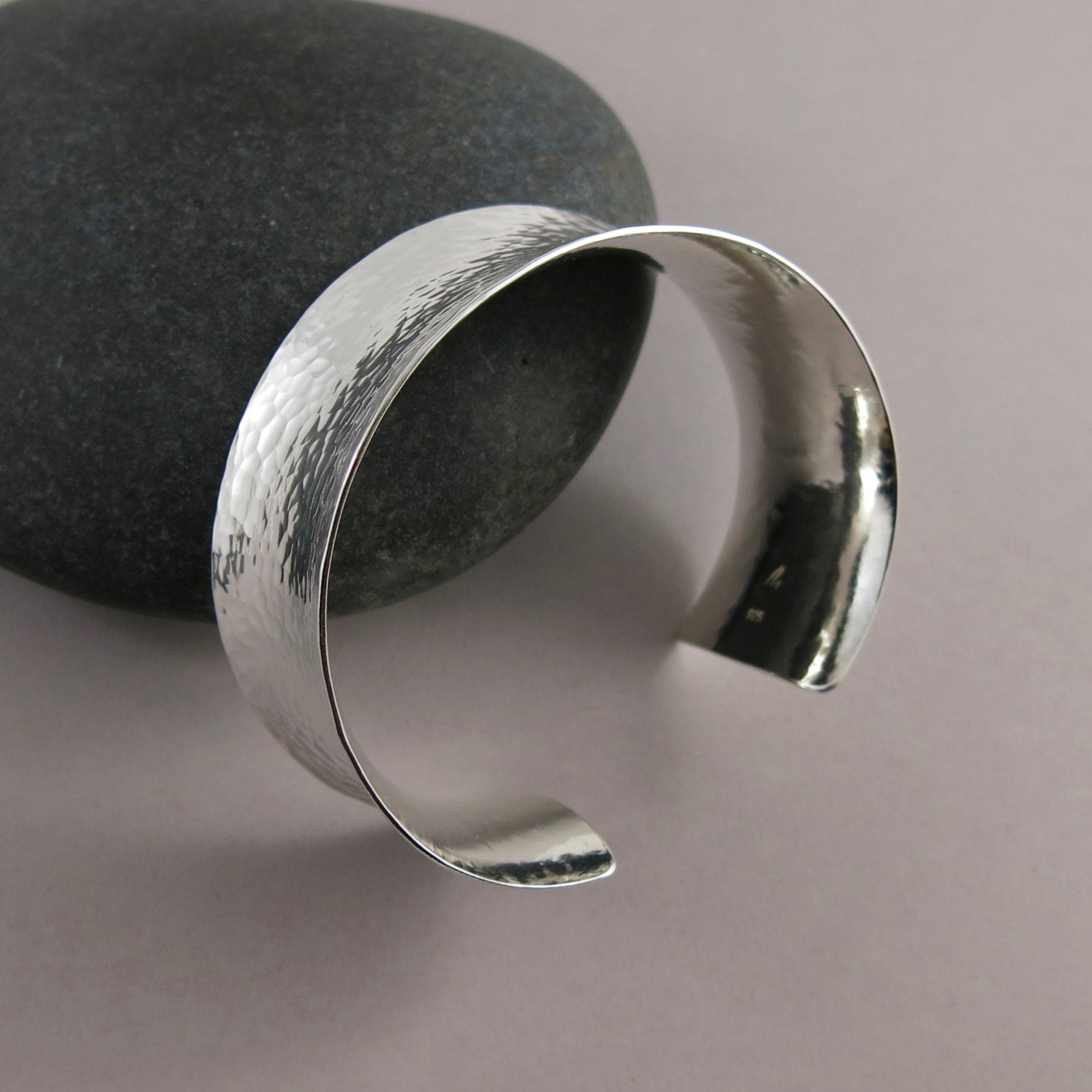 ブレスレット Silver925 Bulky Concave Bone Wide Bracelet / Bangle / Cuff Women Bracelet Silver Wide Cuff Bangle Open Bangle Bracelet