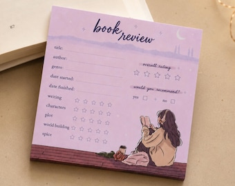 Book Review Sticky Notes, Bookish Stationery, Book Club Gifts, Bookish Accessories, Reading Journal