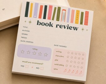 Book Review Sticky Notes, Cute Stationery, Gift for Bookworms, Sticky Notepad, Bookish Accessories, Book Club Gifts