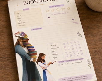 Buchbesprechung Notizblock | Fantasy Reader Geschenk | BookTok | Reading Tracker Notizblock | Fantasy Buchbesprechung Notizblock