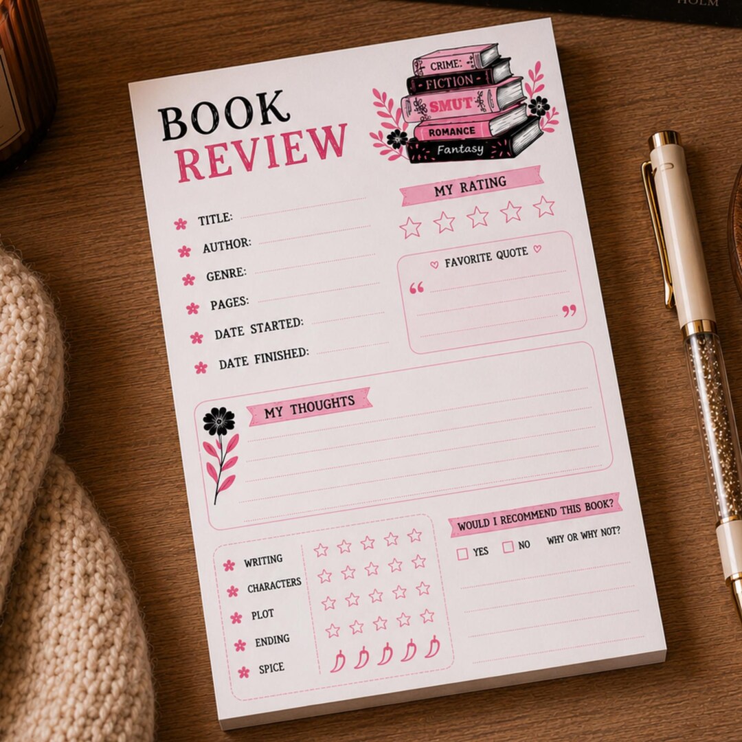 Book Review Sticky Notes, Stationery, Book Club Gifts, Bookish Gift ...