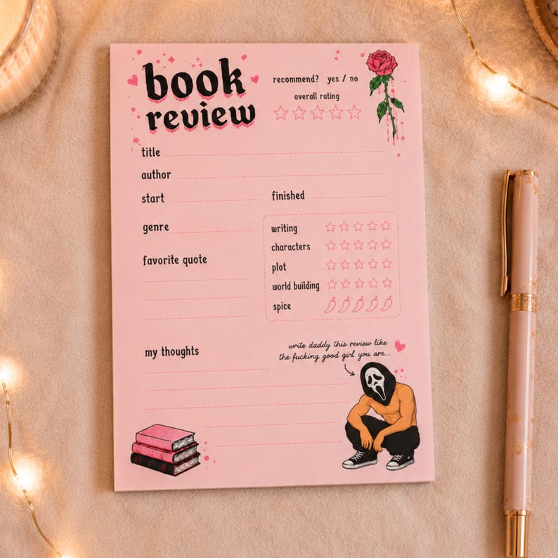 Book Review Sticky Notepad | Gift for Readers | Book Club Gift ...