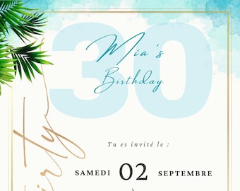 Cartes d'anniversaire thème Tropicale