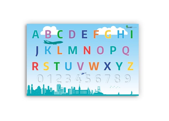 Stadtbild Alphabet Buchstaben Zahlen Poster Padagogische Etsy