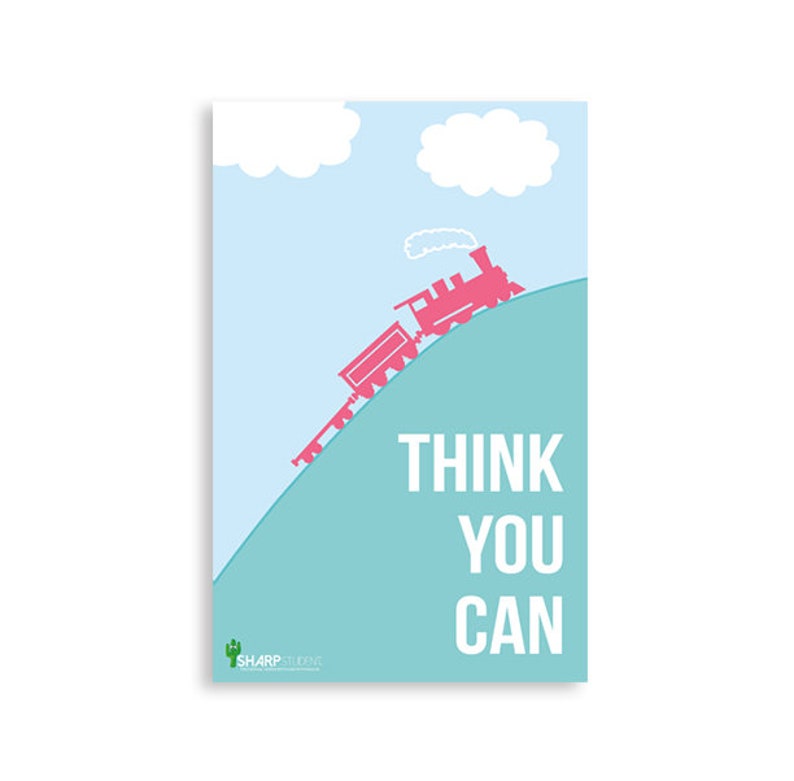 Growth mindset Sharp Student Inspirational Classroom Teacher Poster nursery train quote educational 11x17 image 3