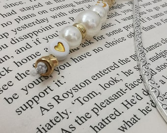 Personalised Silver Bead Charm Bookmark