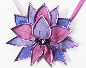 Purple Please lotus necklace/brooch