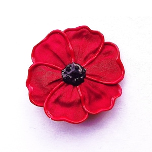 Flanders poppy brooch - large