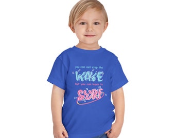 Toddler Short Sleeve Tee, Summer Beach Tee for Toddlers, Cuteness T-shirts for Toddlers, Surf Kid Tee Shirt