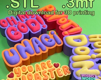 FRIENDS Iconic Quotes 3D Print Files, STL Bundle (Digital Download)
