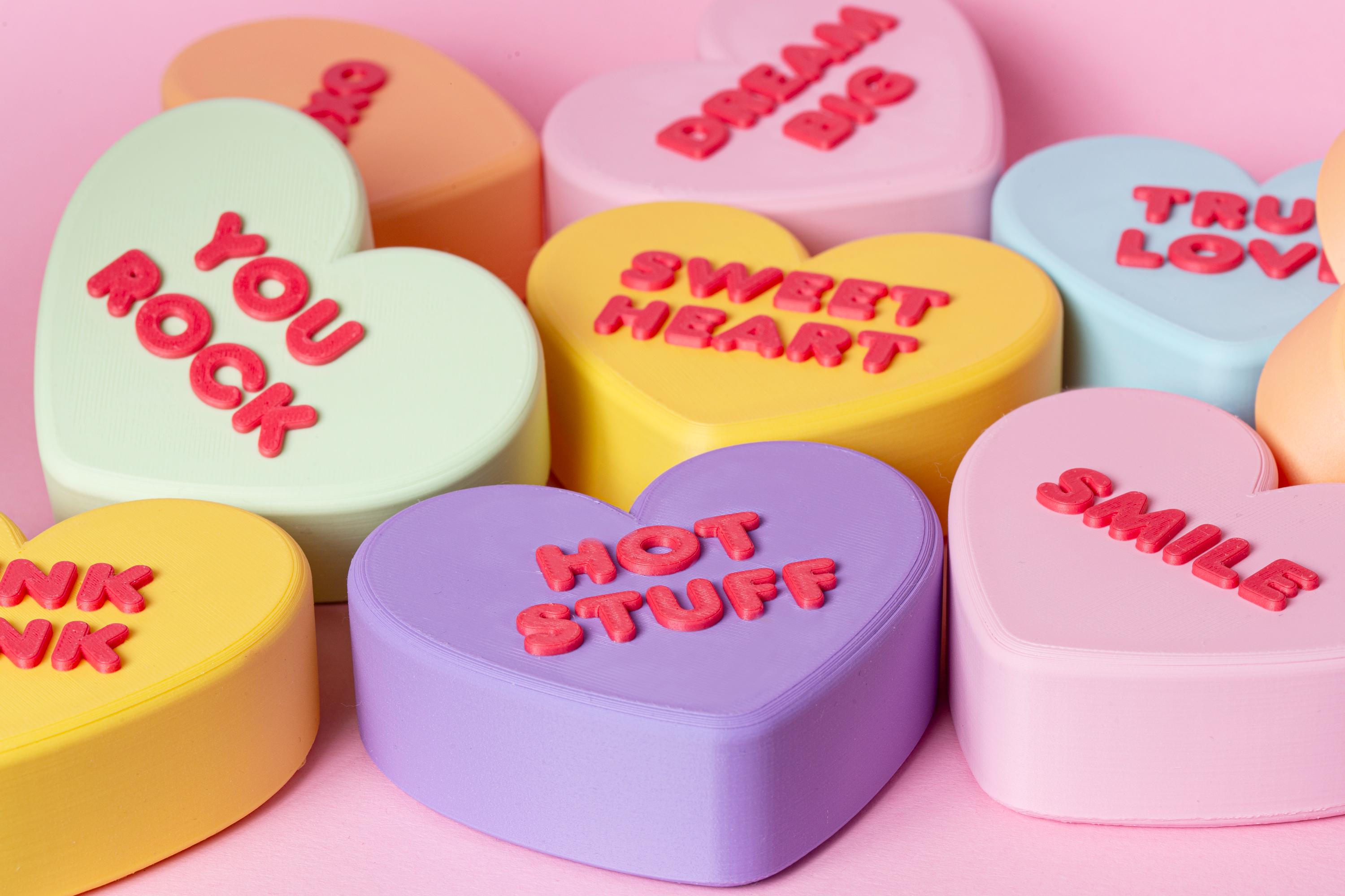 Conversation Hearts Wall Decor, 9 Unique STL Files - File 3D Printing ...