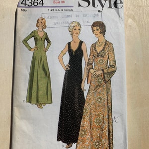 Vintage Style 1970s Sewing Pattern 4364 Misses And Women's Dress Size 14, Bust 36