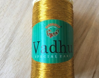 Gold Indian Metallic Zari Embroidery Thread For Tambour Aari Etc