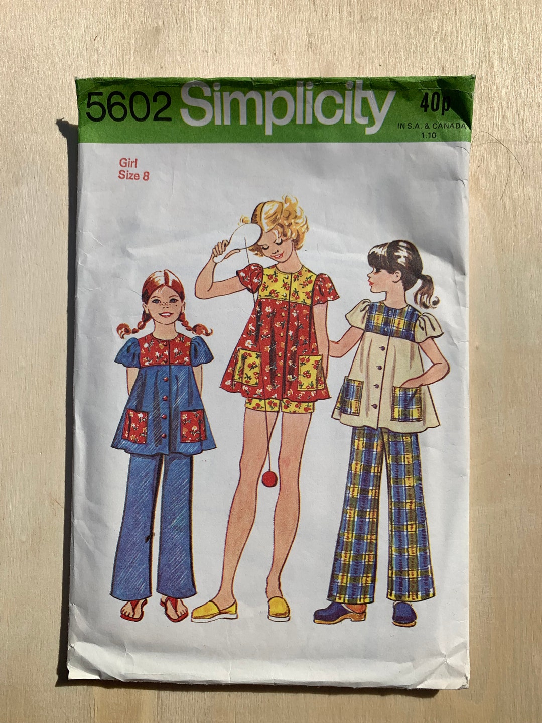 Vintage Simplicity 1970s Sewing Pattern 5602 Girls and Chubbies Smock ...