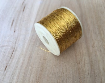 Yellow Gold Plated Indian Metallic Zari Thread For Tambour Aari Etc