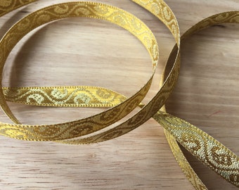 1 Metre Beautiful Gold Sari Border Ribbon From India 1.5cm Wide