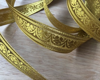 1 Meter schönes goldenes Sari-Bordürenband aus Indien, 3,8 cm breit