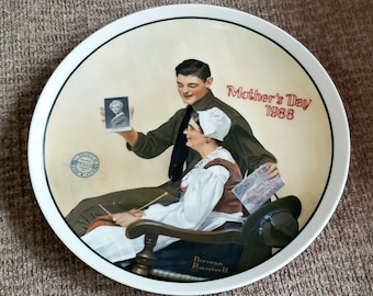 Norman Rockwell Collectible Vintage Mother's Day Plate "My Mother" 1988