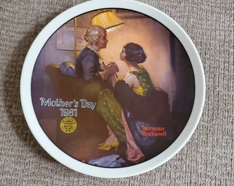 Norman Rockwell "After The Party" Mother's Day 1981 Vintage Plate Collectible