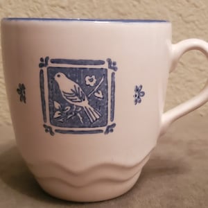 Pfaltzgraff Maison Blue Coffee Tea Mug With Bird Design