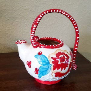 Collectible Blue Sky Ceramic Teapot by Heather Goldminc