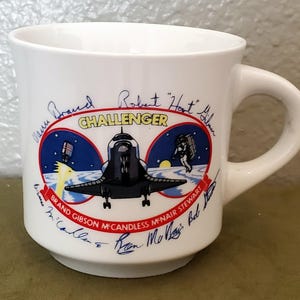 1984 Mission Mug Space Shuttle Challenger Mug Crew Names NASA Coffee Tea Soup Mug
