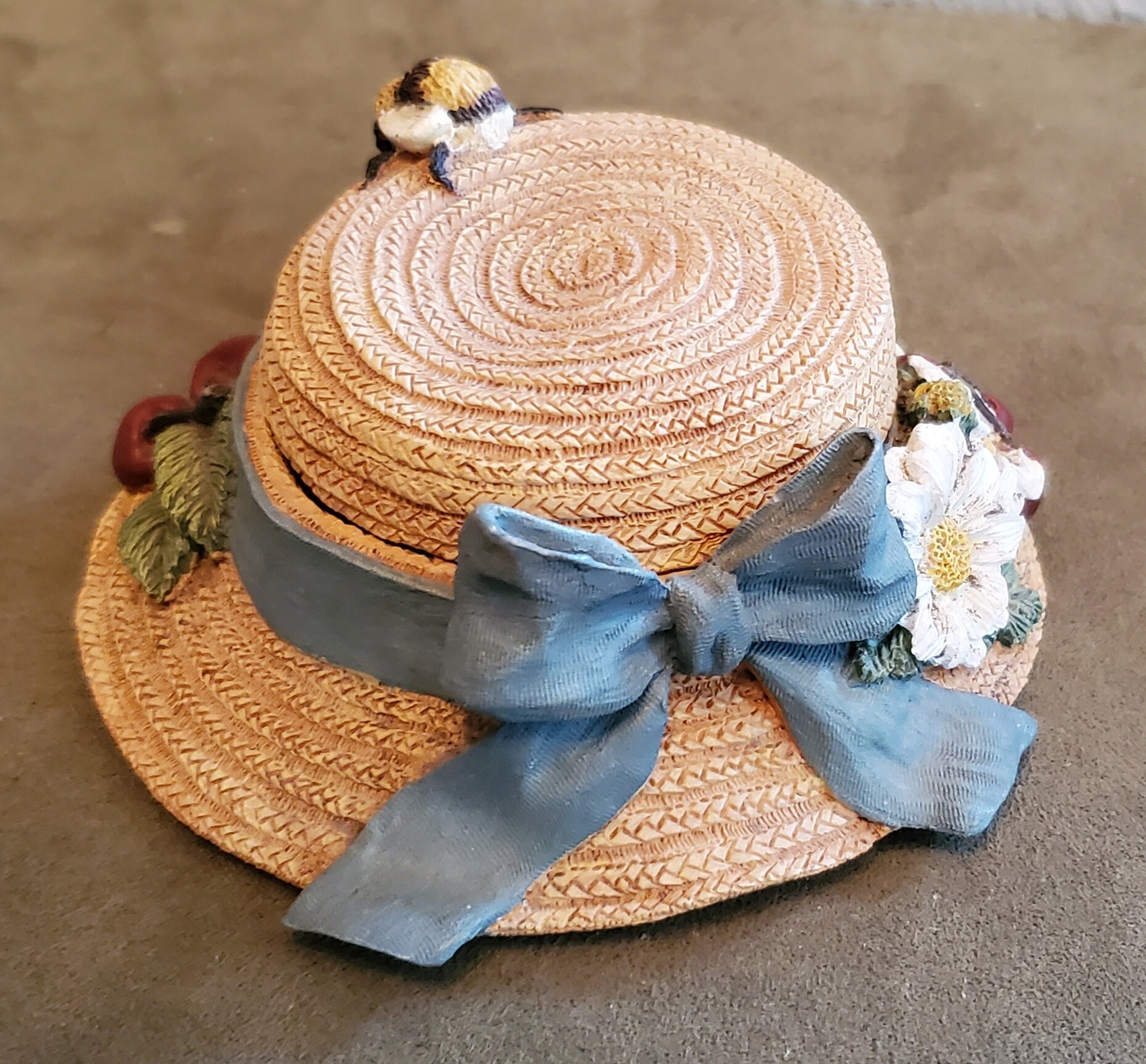 A Bee in My Bonnet Straw Hat Trinket Box - Etsy