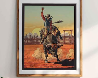 カウボーイと馬の壁飾り - シャイアン・フロンティア・デイズ・ロデオ