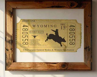 Custom Vintage Rodeo Poster Printable, Western Wall Art, Cowboy Decor, Instant Download